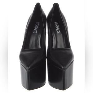 Versace Tempest Leather Platform high Heels.
